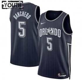Camiseta Niños Orlando Magic Paolo Banchero 2023-24 Nike City Edition Navy Swingman